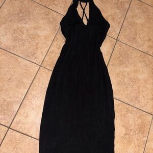 Heart & Hips Elegant Black Backless Dress